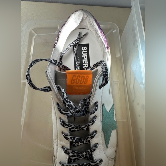 Golden Goose women’s Super Star low top sneaker. Size 39. Purple/teal/white. - Picture 3 of 8